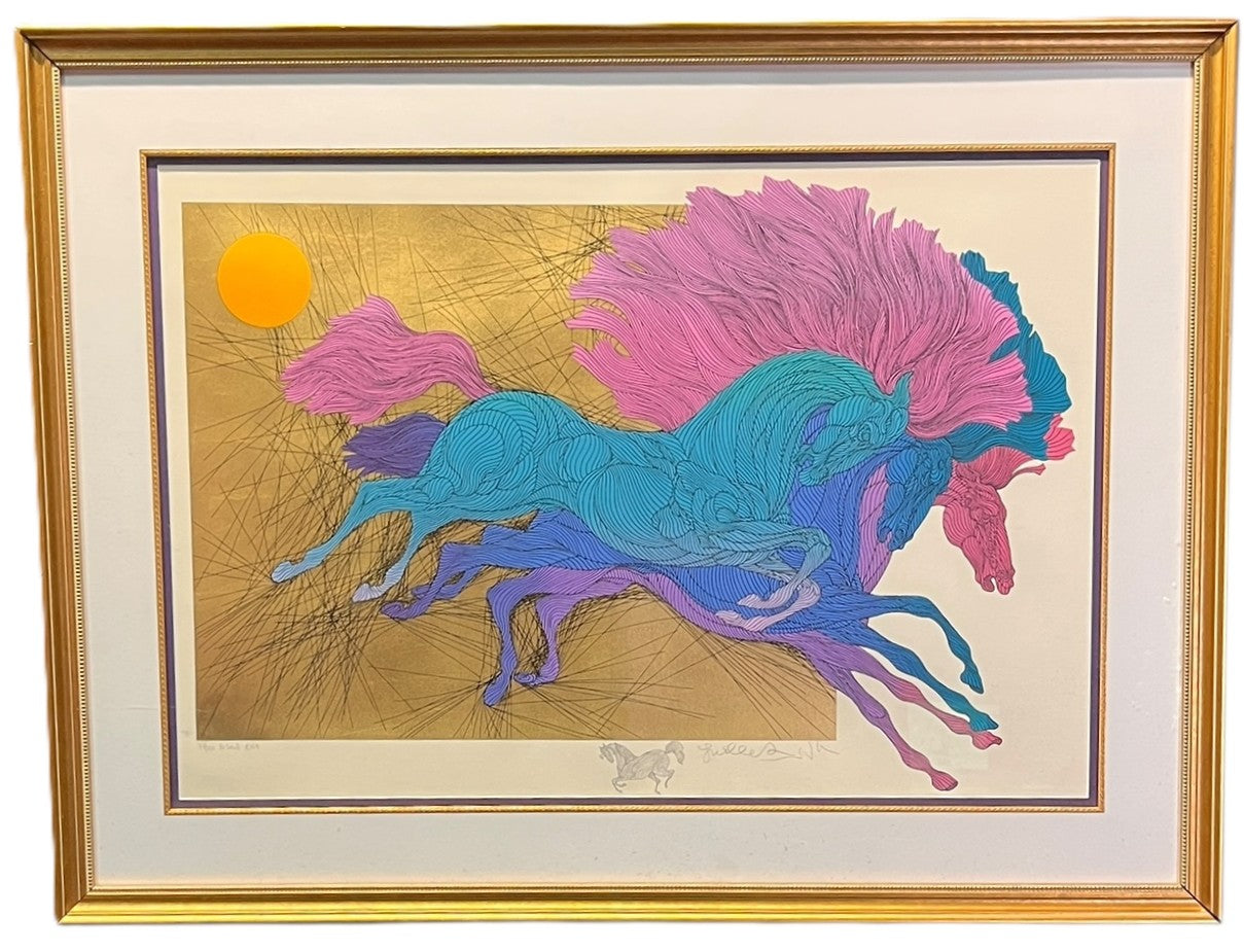 "LE SAUT" GOLD LEAF SILKSCREEN BY GUILLAUME