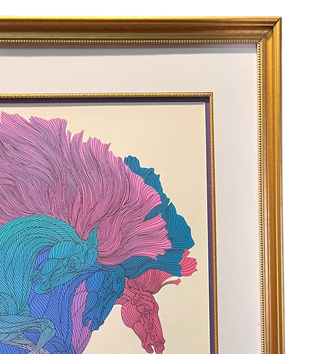 "LE SAUT" GOLD LEAF SILKSCREEN BY GUILLAUME