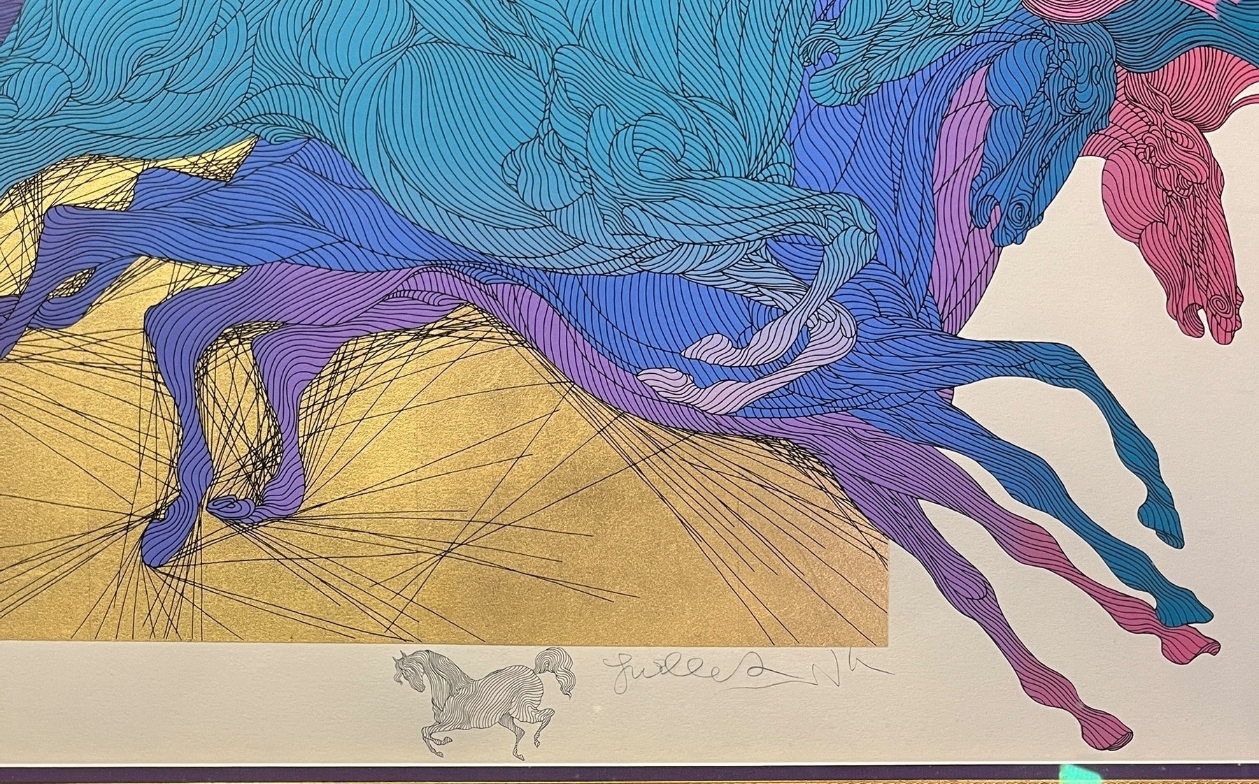 "LE SAUT" GOLD LEAF SILKSCREEN BY GUILLAUME