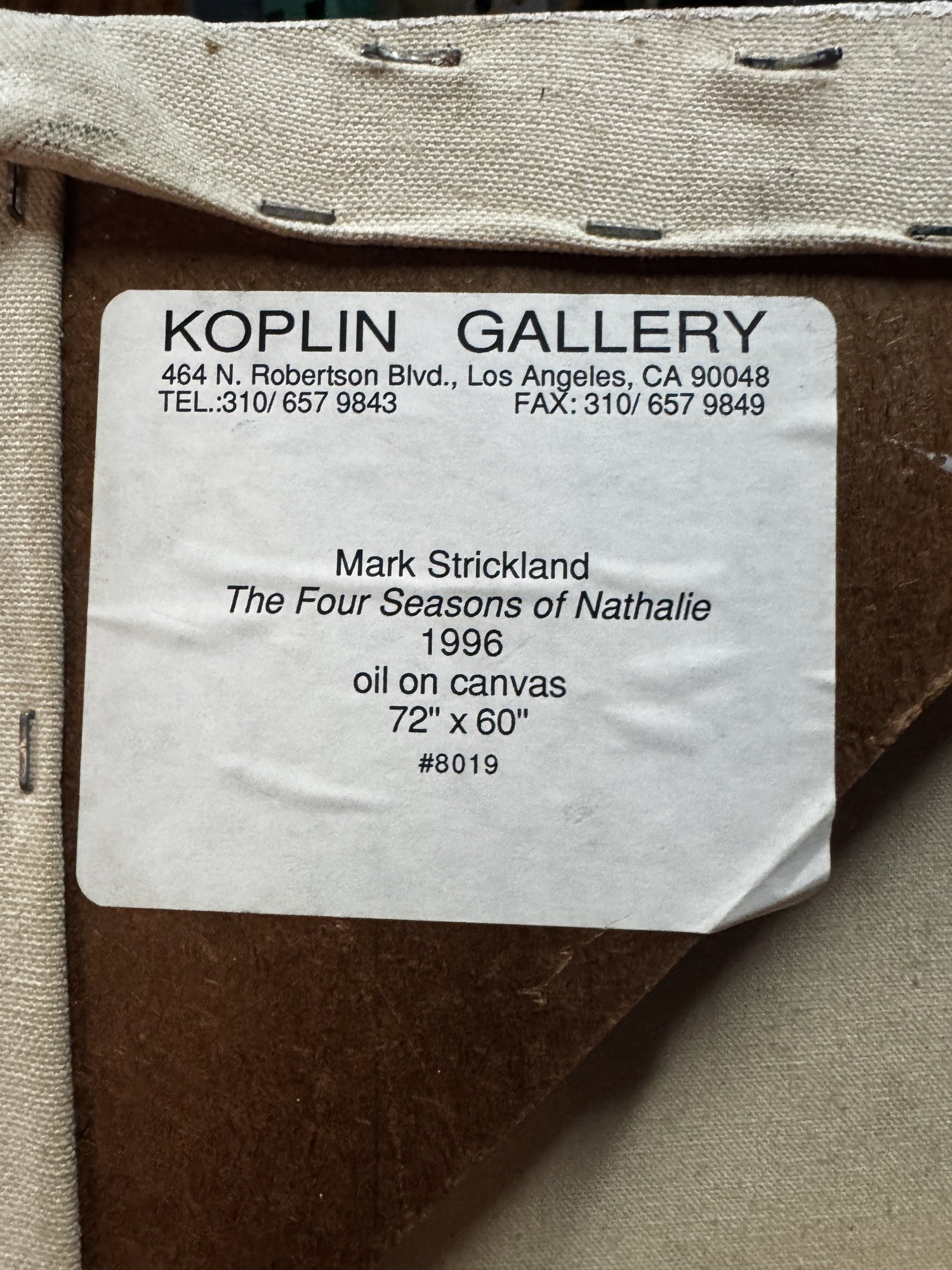 MARK STRICKLAND "THE FOR SEASONS OF NATHALIE" OIL